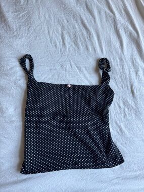 Edikted Black Polka Dot open-back tank top
